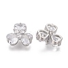 Brass Micro Pave Clear Cubic Zirconia Shank Buttons KK-H738-11P-2