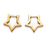 304 Stainless Steel Star Huggie Hoop Earrings STAS-J033-05G-2