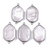 Natural Rose Quartz Links Connectors G-T131-48P-06-1