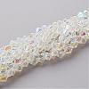 Half-Handmade Transparent Glass Beads Strands G02QC0P2-1
