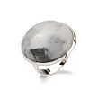 Natural Howlite Round Adjustable Rings RJEW-K371-09S-17-2