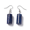 Natural Sodalite Cylindrical Dangle Earrings EJEW-D188-01P-06-2