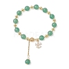 Natural Green Aventurine Round Beaded Bracelets for Women BJEW-JB13123-02-2