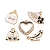 10Pcs 5 Styles Fashion Theme Alloy Enamel Pendants ENAM-FP0002-74-2