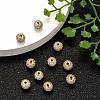 Brass Cubic Zirconia Beads ZIRC-F001-02G-6MM-5