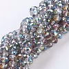 Faceted Electroplate Glass Rondelle Bead Strands X-EGLA-S010-6-1