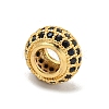 Brass Micro Pave Black Cubic Zirconia Beads KK-G493-49G-01-2