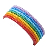 7 PCS Rainbow Style Glass Seed Beads Bracelets Sets for Women BJEW-JB10065-01-5