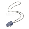 304 Stainless Steel Enamel Hamsa Hand Pendant Necklaces NJEW-G115-07P-01-1