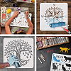2Pcs 2 Styles PET Hollow Out Drawing Painting Stencils DIY-WH0394-0084-4