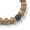 Natural Dyed Sandalwood Beads Stretch Bracelets BJEW-JB03842-05-2