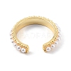 Plastic Pearl Beaded Open Cuff Ring RJEW-C058-03G-3