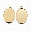 Ion Plating(IP) 304 Stainless Steel Pendant Cabochon Settings X-STAS-H378-06G-2