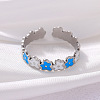 304 Stainless Steel Open Cuff Rings WG111A7-02-1