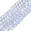 Electroplate Transparent Glass Beads Strands EGLA-N057-01A-01-1