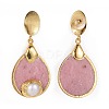 Natural Mixed Stone Dangle Stud Earrings EJEW-F232-34G-3