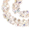 Baking Paint Electroplate Transparent Glass Beads Strands EGLA-Q136-03A-02-3