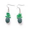 Natural Lava Rock Dangle Earrings EJEW-E260-A-2