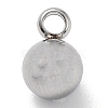 Round 304 Stainless Steel Charms with 201 Stainless Clasp STAS-N025-02-6mm-2