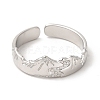 Non-Tarnish 304 Stainless Steel Mountain Open Cuff Ring for Women RJEW-E063-09P-2