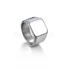 Square 304 Stainless Steel Finger Rings WGB1DFB-23-2