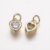 Brass Micro Pave Grade AAA Cubic Zirconia Charms LS-ZIRC-K059-10G-NR-1