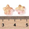 Transparent Spray Painted Frosted Glass Beads GLAA-NH0003-01B-3