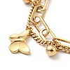 Butterfly and Round Ball Charm Multi-strand Bracelet BJEW-G639-03G-3