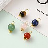 Natural Lapis Lazuli & Red Agate & Green Aventurine & Rose Quartz & Tiger Eye Pendants X-PALLOY-JF00580-5