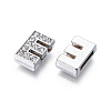 Alloy Initial Slide Charms with Grade A Rhinestones ALRI-R032-E-FF-2