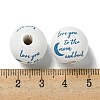 Printed Wood European Beads WOOD-G022-20E-3