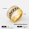 304 Stainless Steel Rhinestone Wide Band Finger Rings XC5005-22-1