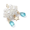 Pearlized Glass Pearl Beads Pendants PALLOY-MZ01101-02-3