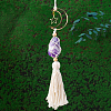 Handmade Macrame Cotton with Natural Amethyste Pendant Decorations AUTO-PW0001-13H-1