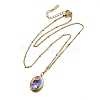 Summer Beach 304 Stainless Steel Lilac Enamel Pendant Necklaces for Women NJEW-U043-01C-G-4
