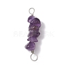 10Pcs 5 Styles Constellation Natural Gold Rutilated Quartz & Amethyst & Golden Sheen Obsidian & Strawberry Quartz & Lapis Lazuli Copper Wire Wrapped Chip Beaded Connector Charms PALLOY-JF02905-03-3