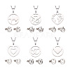 Kissitty 6 Sets 6 Style Valentine's Day Heart Jewelry Set SJEW-KS0001-01-1