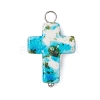 6Pcs 6 Colors Dyed Synthetic Turquoise Pendants PALLOY-JF04129-01-3