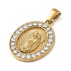 304 Stainless Steel Micro Pave Clear Cubic Zirconia Pendants CU-CBAF0F8-05D-G-2