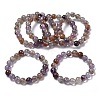 Natural Lodolite Quartz Round Beads Stretch Bracelets for Women BJEW-Z158-03K-02-4