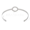 304 Stainless Steel Hollow Sunflower Cuff Bangle for Women BJEW-D061-02P-3