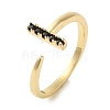 Brass Micro Pave Cubic Zirconia Rings for Women RJEW-E295-40G-1