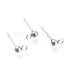 304 Stainless Steel Ear Stud Components X-STAS-F227-18A-P-1