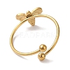 Ion Plating(IP) 304 Stainless Steel Bee Open Cuff Rings for Women RJEW-18.0-06G-3