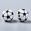 Painted Natural Wood European Beads WOOD-S057-050-4