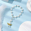 5Pcs Shell Pearl Round Beads Charm Bracelets BJEW-JB11228-1