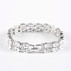 Mother's Day Noble Gift Ideas for Lady Platinum Plated Brass Micro Pave Cubic Zirconia CZ 2-Row Oval Link Chain Bracelets BJEW-L419-05-1