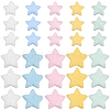 50Pcs 10 Colors Single Face Wool Fibre Cabochons FIND-SC0020-32-1
