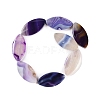 Natural Purple Banded Agate Beads Strands G-C141-A01-02-3