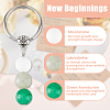 2Pcs 2 Styles Alloy with Gemstone Beads and Iron Keychains KEYC-FH0001-63-5